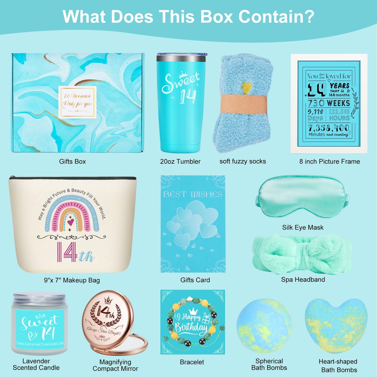 Jaoloong 14 Year Old Girl Gifts | 14th Birthday Gifts Box for Girls | Best Gifts ideas for Girl Age 14 Only | Exclusive 2025 Edition