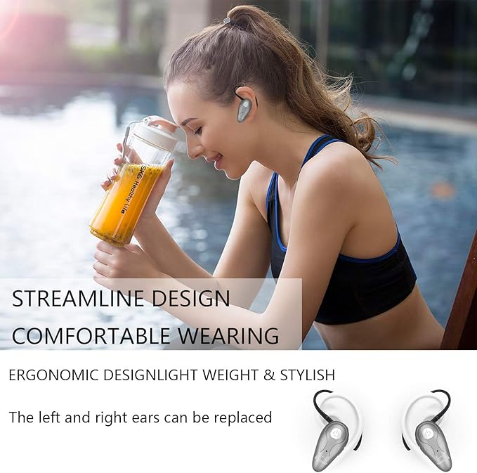 Bluetooth Headset, V5.0 Ultralight Wireless Headphone Cell Phone Earpiece with Mic Headsetcase, Volume Control, Handsfree Earbud for iPhone, Android,Samsung Smartphone