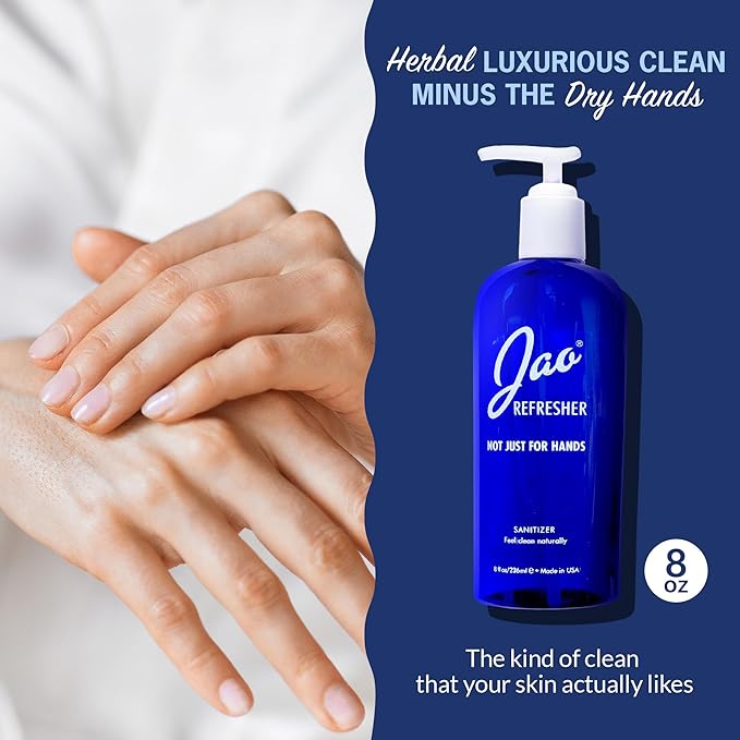 Jao Brand Jao Refresher | Multipurpose Travel Hand Sanitizer, Face Moisturizer, Toner For Face, & Aftershave | Skin Care Travel Essentials | Plant-based | No Parabens, No Sulphates | 8 oz