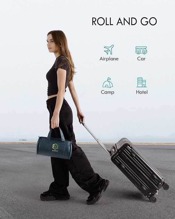 Kaisa Weighted Lap Blanket 5 lbs 23" x 29", Cozy Luxury Crystal Velvet Small Weighted Blanket for Adults, Portable Travel Weighted Blanket for Relaxation, All-Season Blanket, Machine Washable, Green