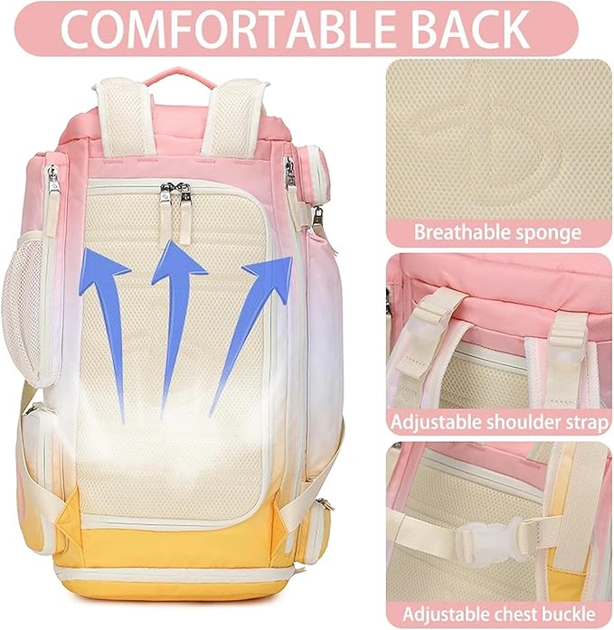 BESMART 32L Extra Large Gym Backpack for Women, Big Gym Bag with Shoes Compartment, Waterproof Heavy Duty Duffel Bags, Women's Workout Backpacks for Outdoor Sport,Hiking,Camping,Travel