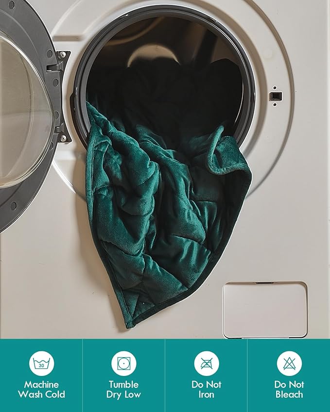 Kaisa Weighted Lap Blanket 7 lbs 41" x 53", Cozy Luxury Crystal Velvet Small Weighted Blanket for Adults, Portable Travel Weighted Blanket for Relaxation, All-Season Blanket, Machine Washable, Green