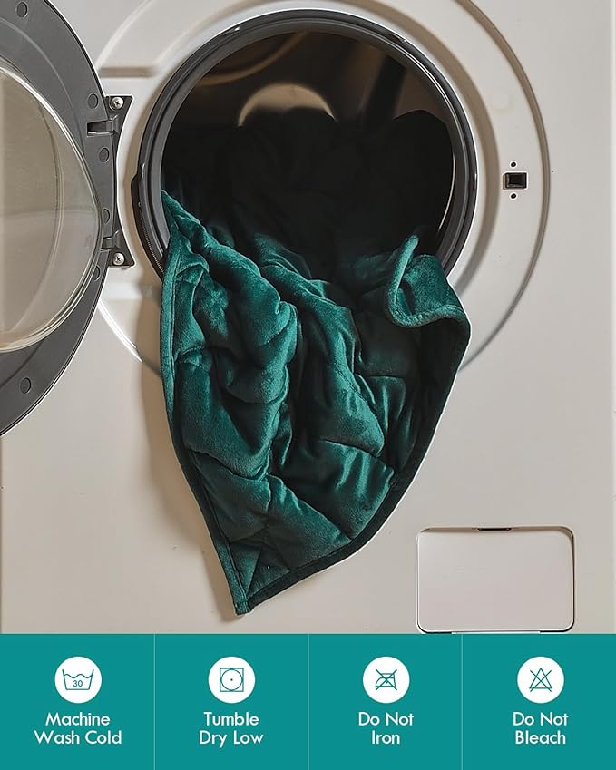 Kaisa Weighted Lap Blanket 5 lbs 23" x 29", Cozy Luxury Crystal Velvet Small Weighted Blanket for Adults, Portable Travel Weighted Blanket for Relaxation, All-Season Blanket, Machine Washable, Green