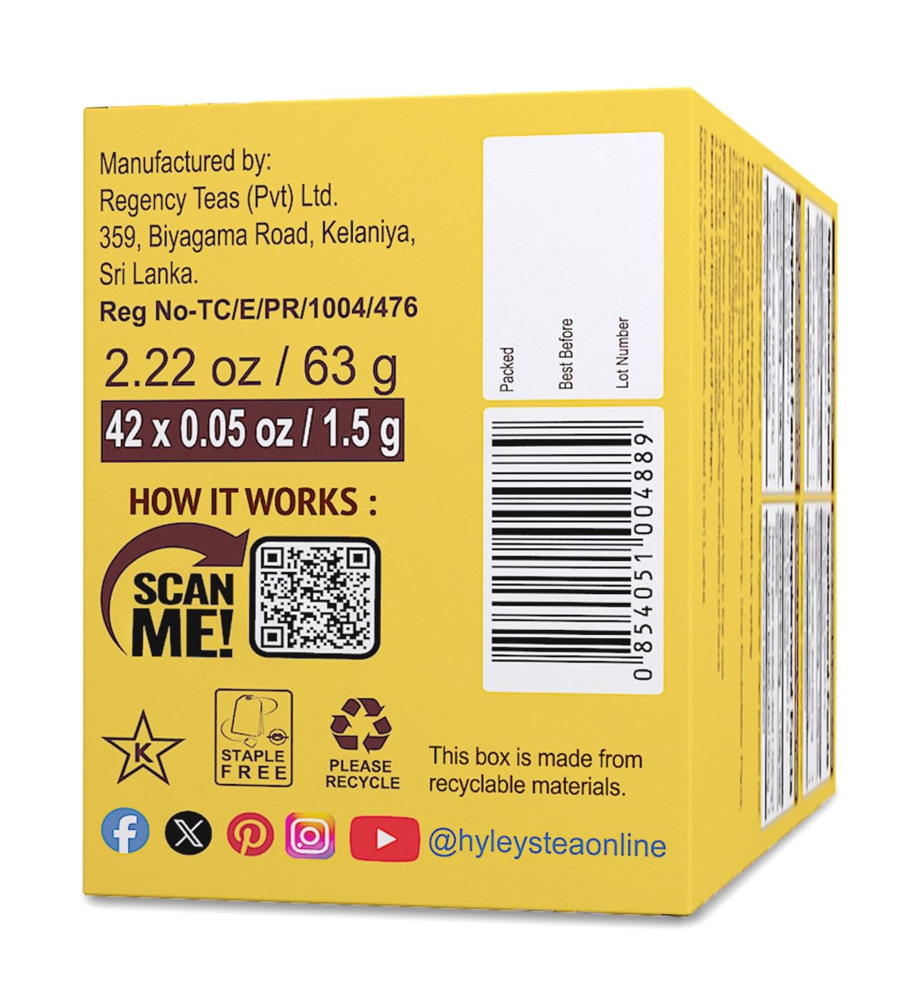 Hyleys Turmeric Tea - Assorted Flavors - 42 Tea Bags - Wellness Herbal Supplement