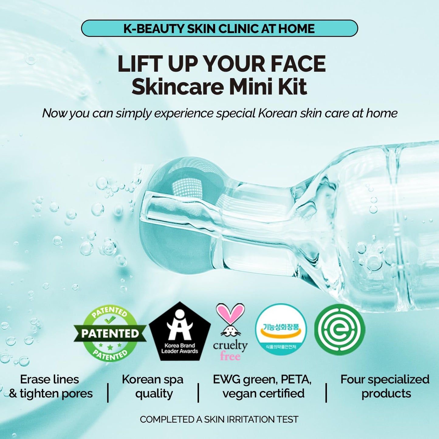 CLIONE PRIME KBeauty Skin Clinic at Home - 4 Step Night Care Kit - Anti-Aging Lifting & Firming Treatment for Wrinkles, Elasticity & Hydration - Korean Skincare Essence, Mask, Booster & Ampoule Set