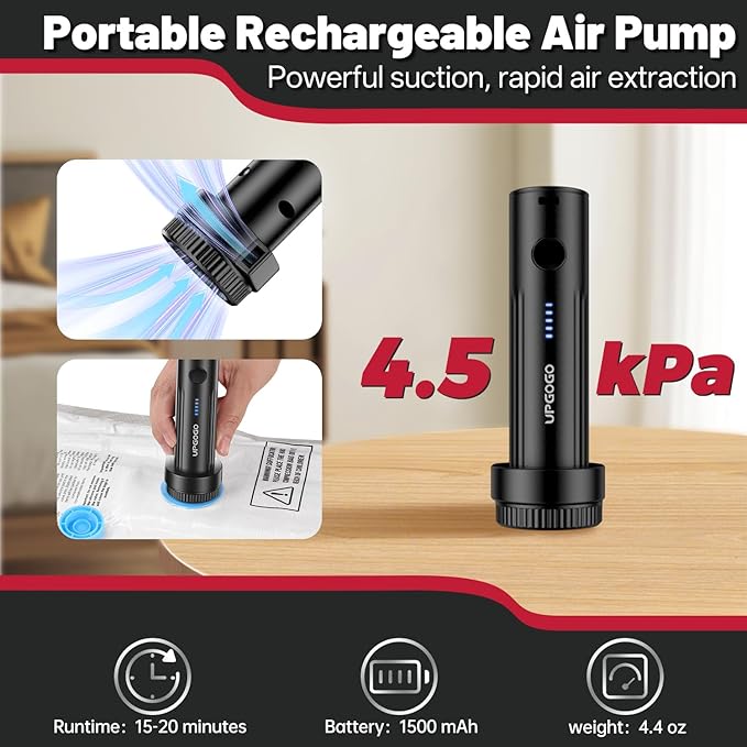 Combo 16 Pack Vacuum Storage Bags with Portable Electric Pump,Vacuum Seal Bags for Clothing,Space Saver Bags,Vacuum Travel Bags for Luggage