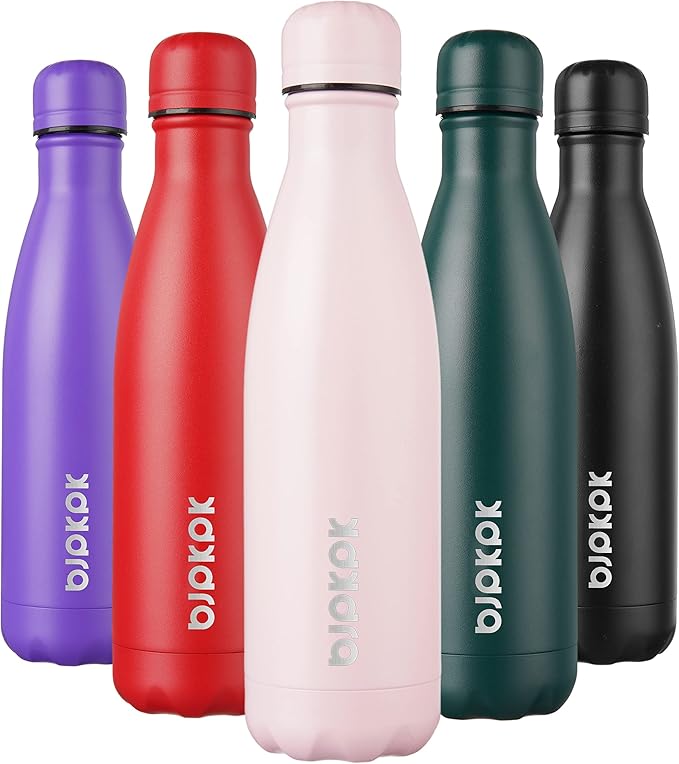 BJPKPK Stainless Steel Water Bottles 17oz Insulated Water Bottle Keep Cold And Hot,Sakura Pink
