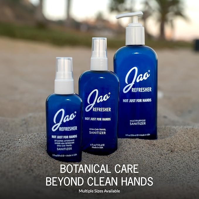 Jao Brand Jao Refresher | Multipurpose Travel Hand Sanitizer, Face Moisturizer, Toner For Face, & Aftershave | Skin Care Travel Essentials | Plant-based | No Parabens, No Sulphates | 8 oz