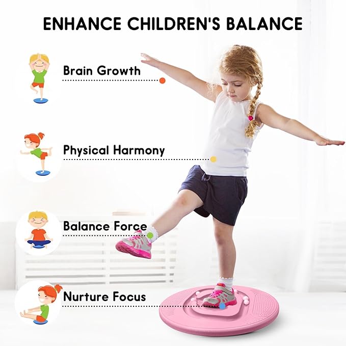 Kids Maze Balance Board - Wobble Trainer for Ski Surf Snowboard, Non-Slip Sensory Rocker Ages 3-12, Core Therapy & Skate Prep
