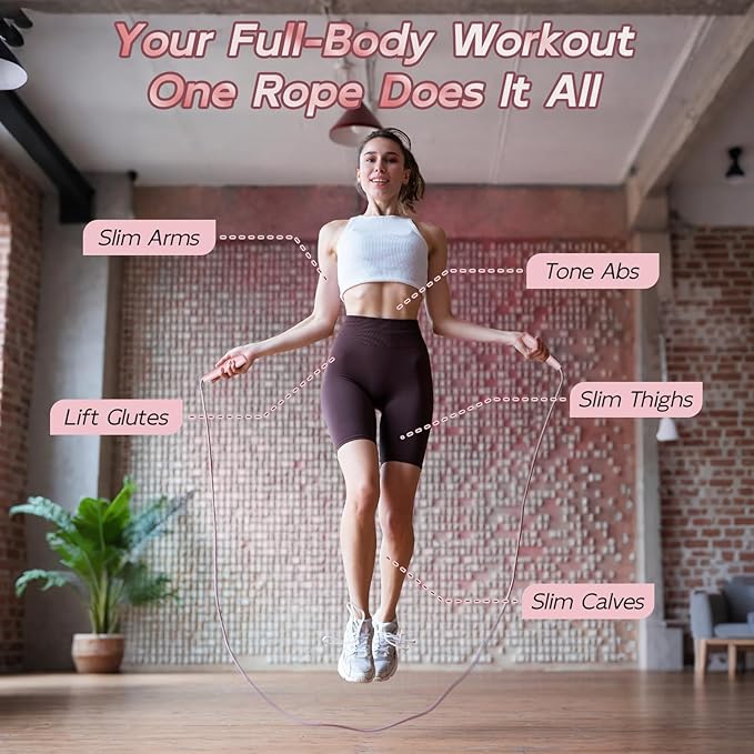 Jump Rope with silicone handle,Tangle-Free Jump Rope with Dual Bearing System,Ultra-Smooth for Fitness & Training