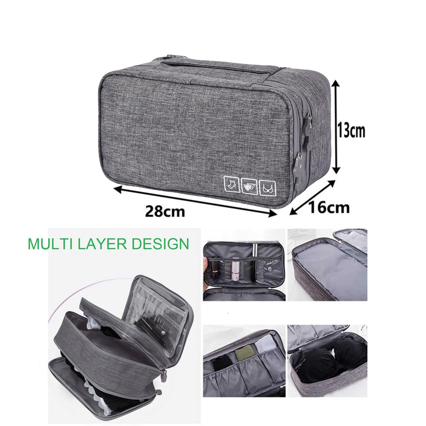 Travel Multi-function Underwear Organize Storage Bag Portable Bra Socks Lingerie Accessories Pack Cube Toiletry Bag