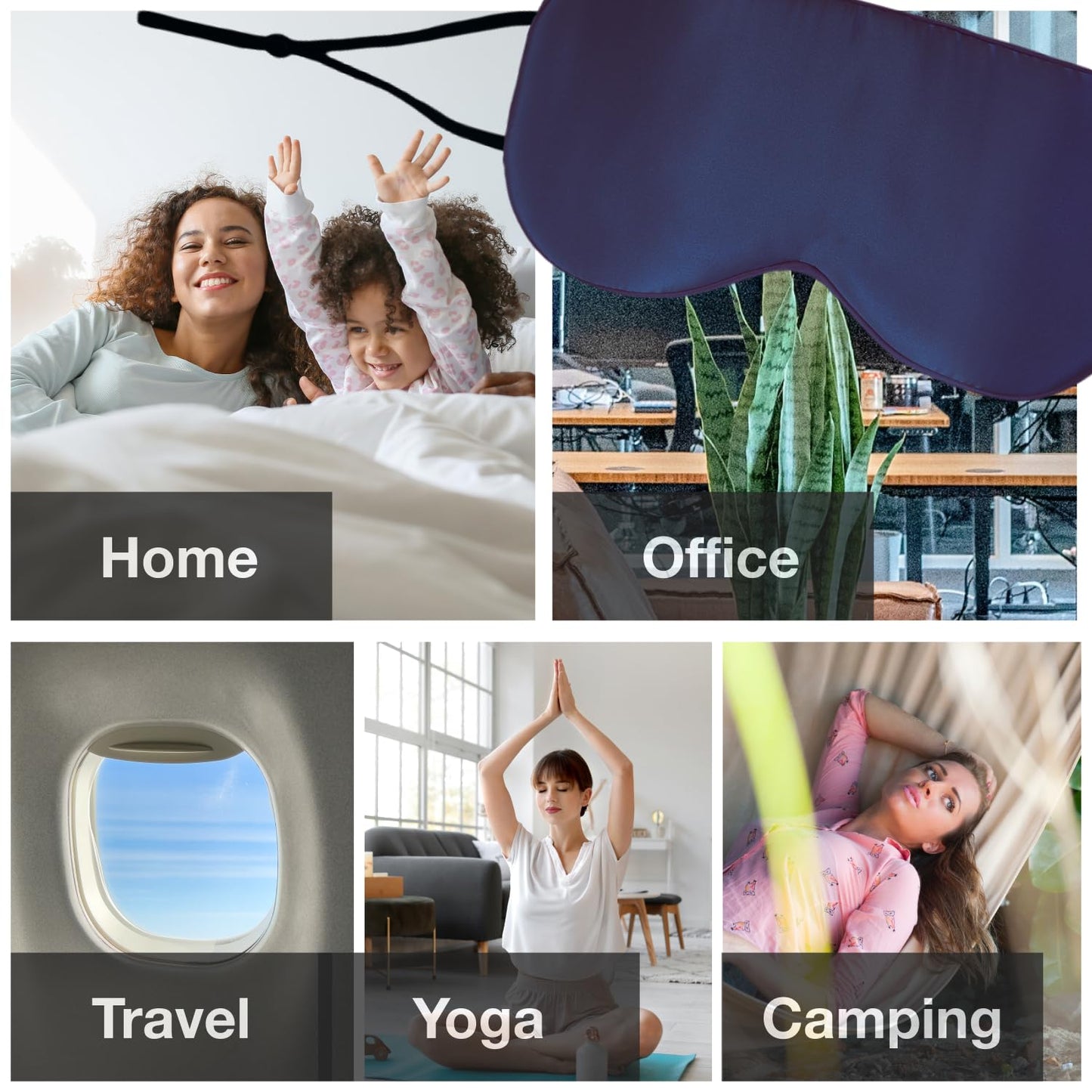 Milasonus Double-Sided Mulberry Silk Eye Mask, Featuring an Adjustable Ear-Hook Design That Won't Disturb Your Hairstyle. Cool, Breathable and Non-stifling, Ideal for Side Sleeping.