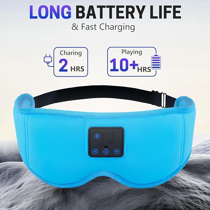 Aurya Sleep Mask with Bluetooth Headphones, 3D Eye Mask for Sleeping, 5.4 Wireless Sleeping Headphones with Ultra-Thin HD Stereo Speaker for Side Sleeper, Office Nap, Air Travel, Meditation