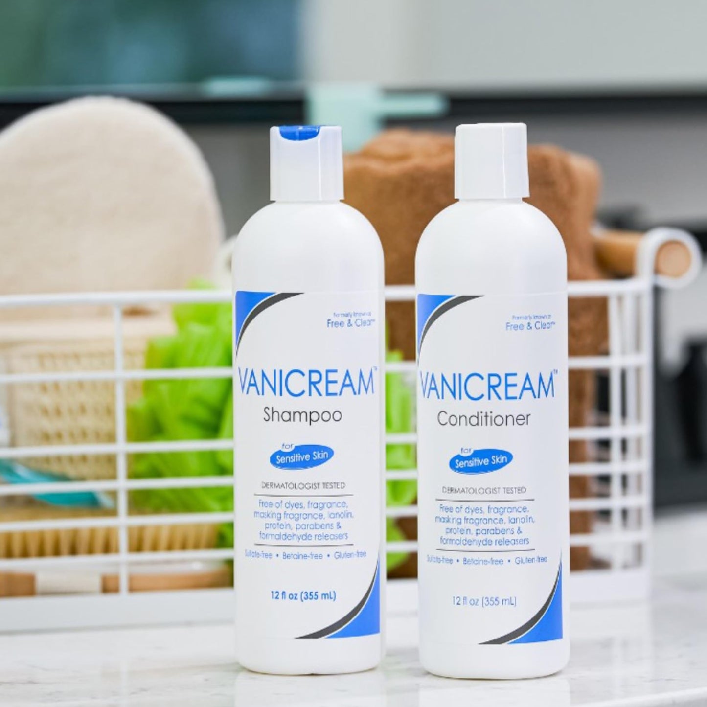 Vanicream Bundle Kit includes Vanicream Cleansing Bar (3.9 oz), Vanicream Shampoo (12 fl oz), and Vanicream Conditioner (12 fl oz)—a complete gentle skincare and haircare solution for sensitive skin.
