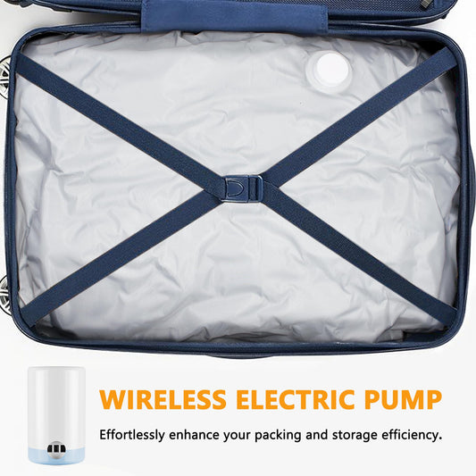 SUOCO Travel Vacuum Bags for Luggage and Backpack, 6 Medium Reusable Compression Bags with Wireless Electric Pump, Packing Seal Space Saver Storage Bags for Clothing, Carry on Suitcase