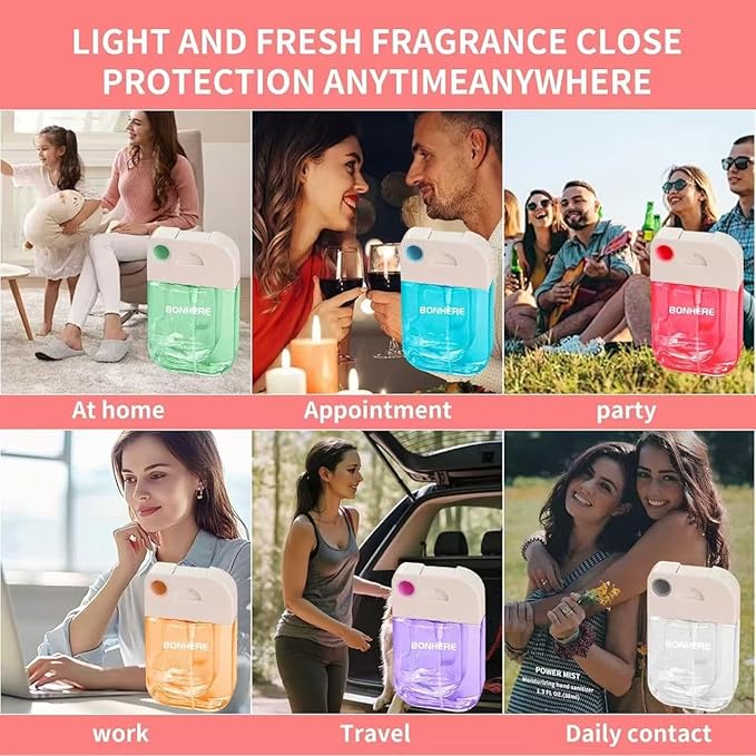 4 Pcs Hydrating Hand Sanitizer Spray, 4 Scents, 5.2 FL. OZ. Portable Sanitizer Spray for Travel Size, 500-Sprays Each Multi-Flavor (4(Pcs).)