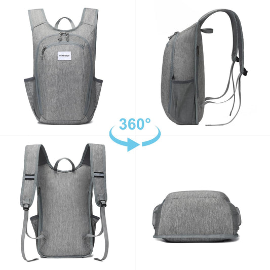 HumbleByte 10L Lightweight Hiking Bag Small Daypack Hiking Backpack Foldable Outdoor Bag for Women Men(Gray)