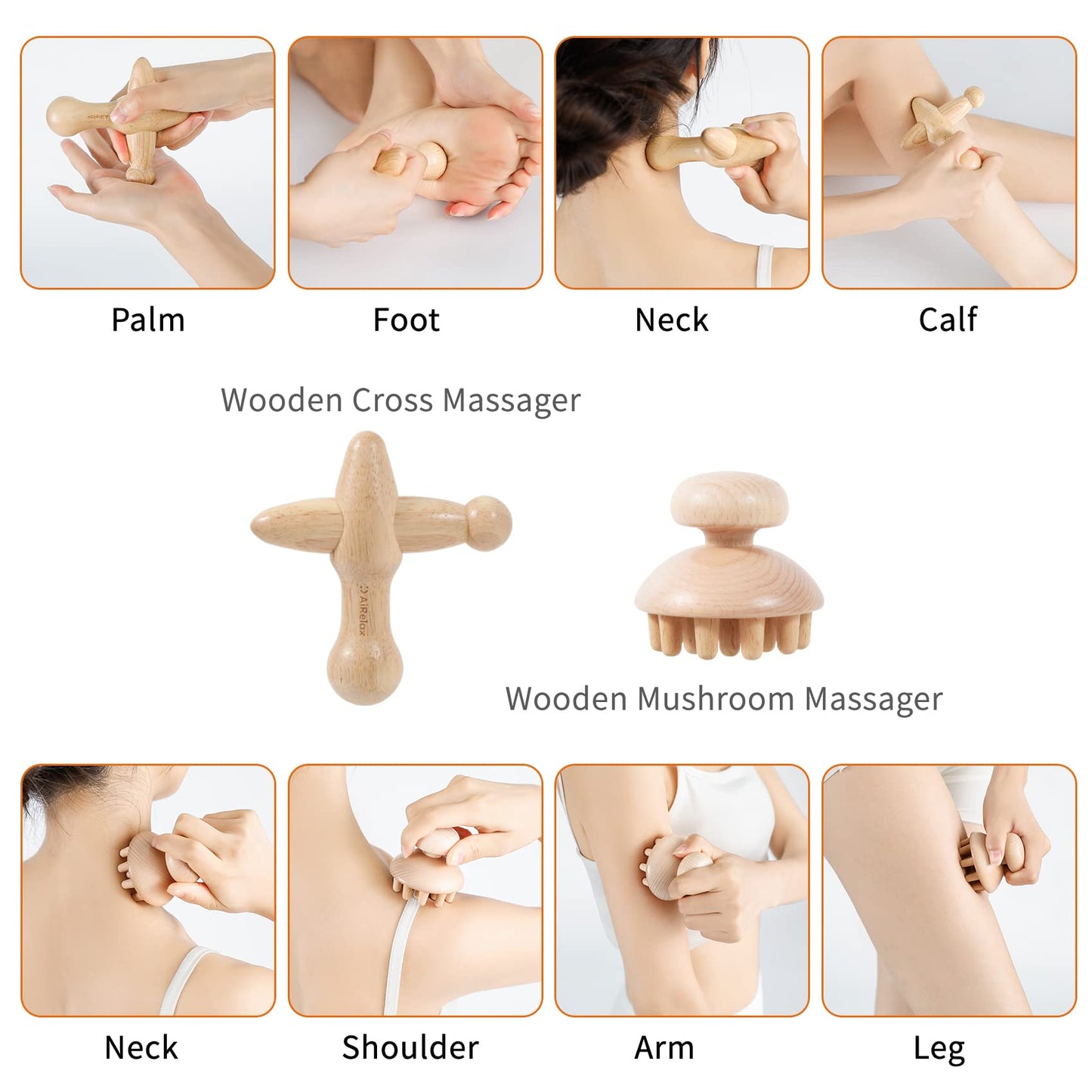 7 Pack Wood Therapy Massage Tools for Body Shaping Set, Cellulite Massager,Maderoterapia Kit Colombiana, Lymphatic Drainage Massager Tools for Neck Back Waist Pain Relief