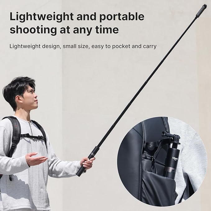 59in Invisible Selfie Stick Tripod for Insta360 X5/X4/X3/ONE X2/GO 3s/DJI Osmo 360, ULANZI TT52 Extension Pole Adjustable Waterproof Handle Grip for GoPro, DJI Osmo Pocket 3 Action 5 Pro/4