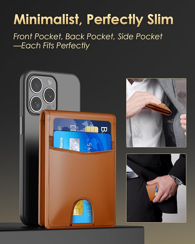 2025 Wallet for Men - RFID Blocking [Functional & Practical] Bifold Slim Minimalist Credit Card Holder Pop Up Wallet Metal Case with Cash Slot, Front Pocket with ID Window, Gift Boxed