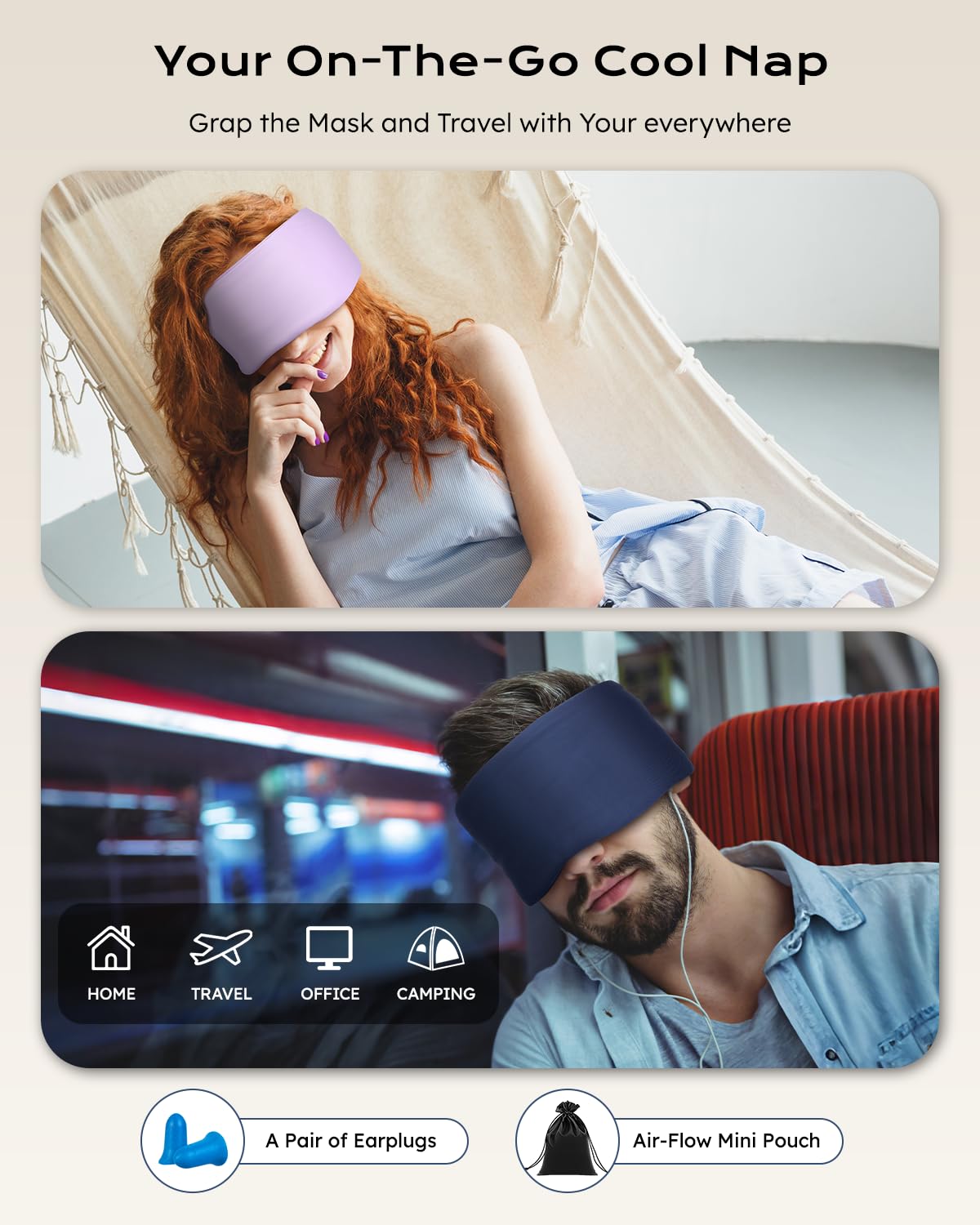 Dual-Sided Sleep Mask for Side Sleepers, Soundless Velcro, Bamboo Fiber & Milk Silk Eye Mask, Zero Pressure Sleeping Mask for Women & Men, Eye Relief Blindfold for Nap, Travel Essentials, Black