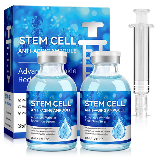 Stem Cell Serum for Face, 2 Count Stem Cell Solution Ampoule, Anti-Aging, Firm, Hydrate, Anti-Wrinkle, and Renew Your Skin for a Youthful Glow, 70 ML