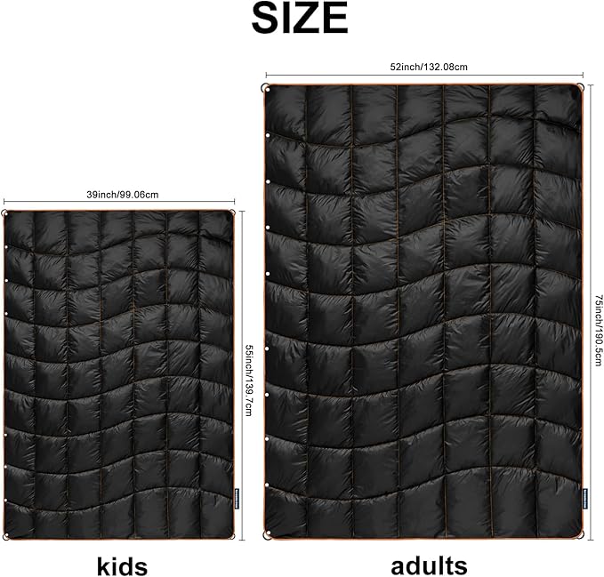 Camping Blanket, Packable Puffy Blanket Down Alternative Blanket Lightweight Windproof Water Resistant for Outdoors,Hiking, Backpacking,Beach,Car,Picnic,Stadium 39x55in