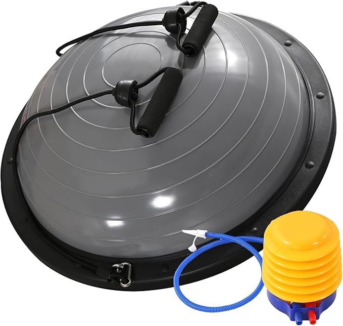 CDEN Balance Trainer Half Ball with Resistance Bands - Strength & Fitness Yoga Equipment, Includes Bonus Foot Pump
