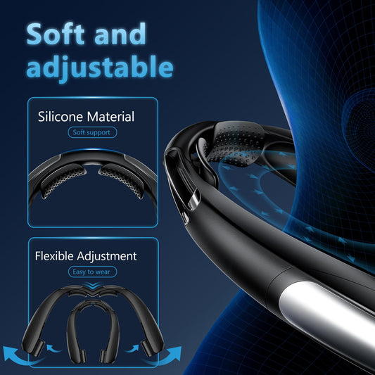 Rarekoas Portable Neck Fan, Hands-Free, 6 Speeds, 6000 mAh Battery, 360° Cooling Wearable Personal Fan, Rechargeable, Gifts for Women Men, Suitable for Indoor, Outdoor, Travel