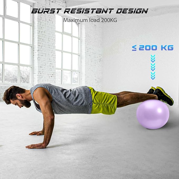 Cikyner Soft Pilates Ball, Small Exercise Ball 9 Inch Mini Gym Ball with Inflatable Straw, Suitable for Pilates, Yoga, Full Body Training, Physical Therapy and Balance improving at Home