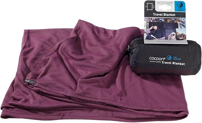 cocoon - Coolmax Travel Blanket | Compact Throw Blanket for Camping and Hiking | Fits in Backpack | Attaches to Luggage | Travel Essential | Fast Drying (Regular 70" x 55")