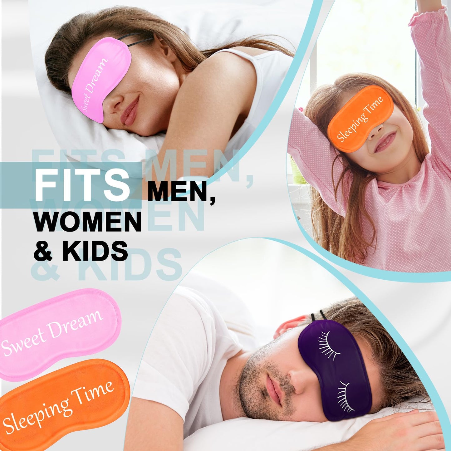 Eurzom 20 Pieces Funny Eye Sleeping Mask Bulk with Adjustable Strap Blackout Eye Sleep Mask for Night Blindfold Cover for Women Men(Bright Colors)