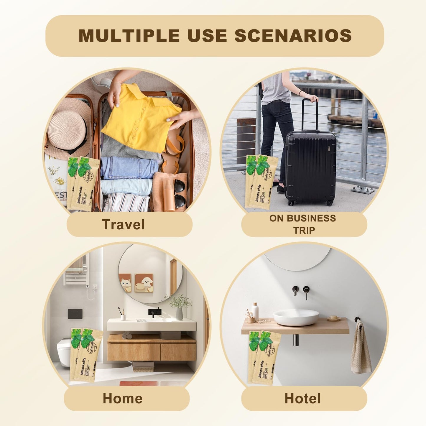 HAIFOTRVA 50 Pack Too Small Bulk Travel Size Toothpaste,0.105 oz Extra Small Toothpaste Travel Size Bulk Mint Mini Disposable Toothpaste for Hotel,Guests,Homeless,Charity(Only Good for Single Use)