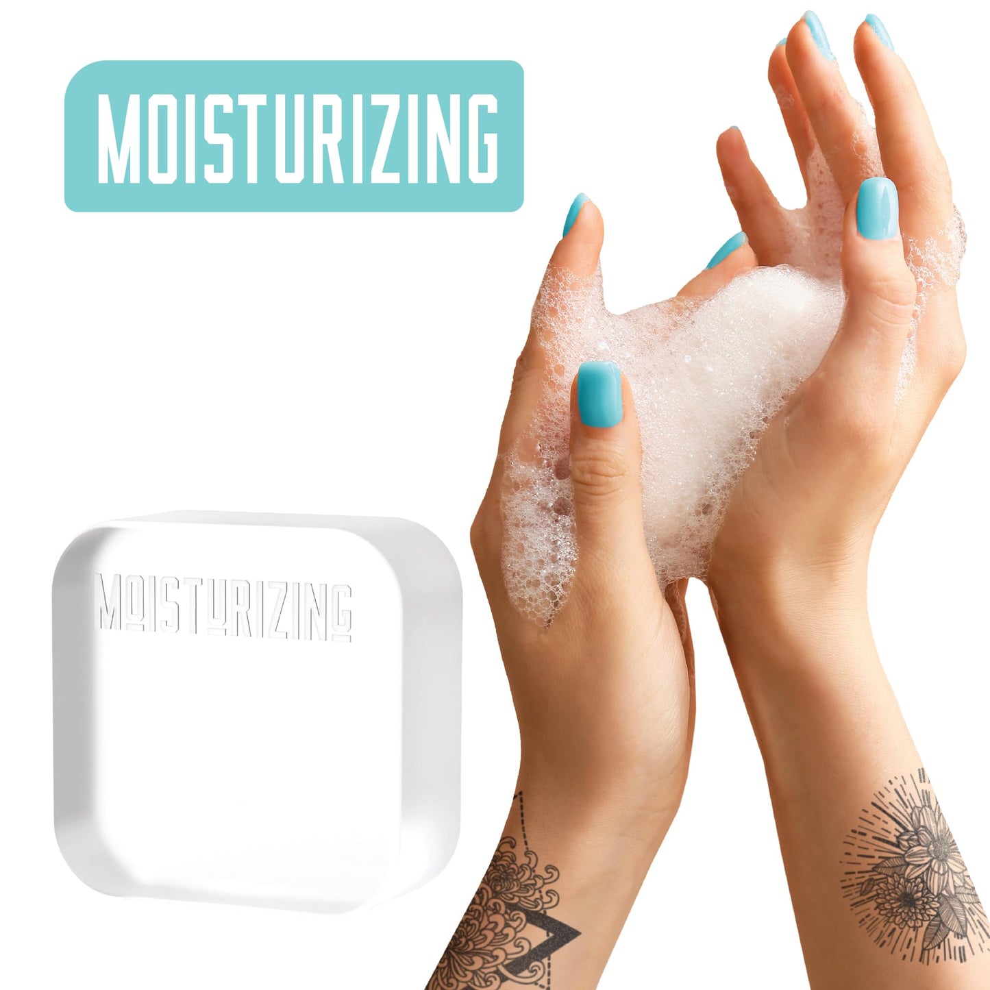 Base Laboratories Tattoo Soap Bars - Antibacterial & Moisturizing Tattoo Care Kit, Gentle & Unscented - Tattoo Soap Antibacterial Bars - Heal, Clean & Moisturize - All Skin Types, 3.5 oz Bars x 2