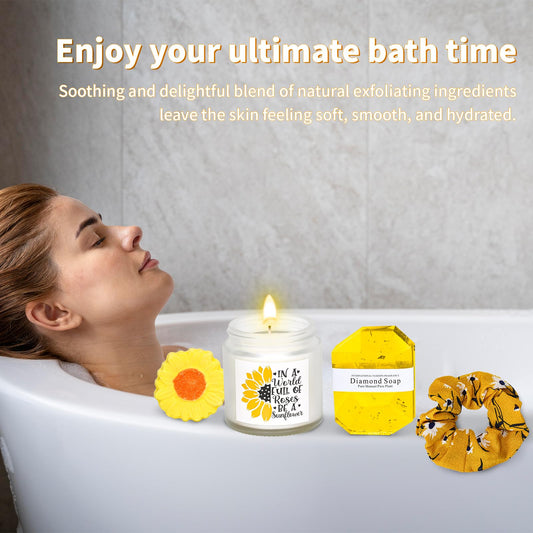 Birthday Gifts for Women, Get Well Soon Gifts Sending Sunshine Sunflower Gift Baskets, Self Care Gifts for Women Her Best Friends Bestie Sister Mom