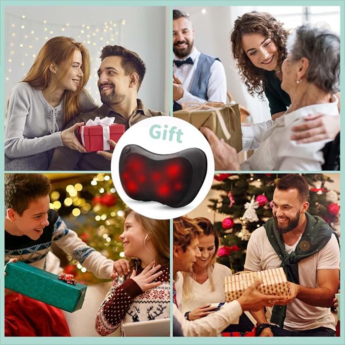 Back Massager with Heat Massagers for Neck -Shiatsu Kneading Massage Pillow for Back, Shoulder, Leg Pain Relief - Gifts for Men Women Mom Dad Stress Relax at Home Office and Car