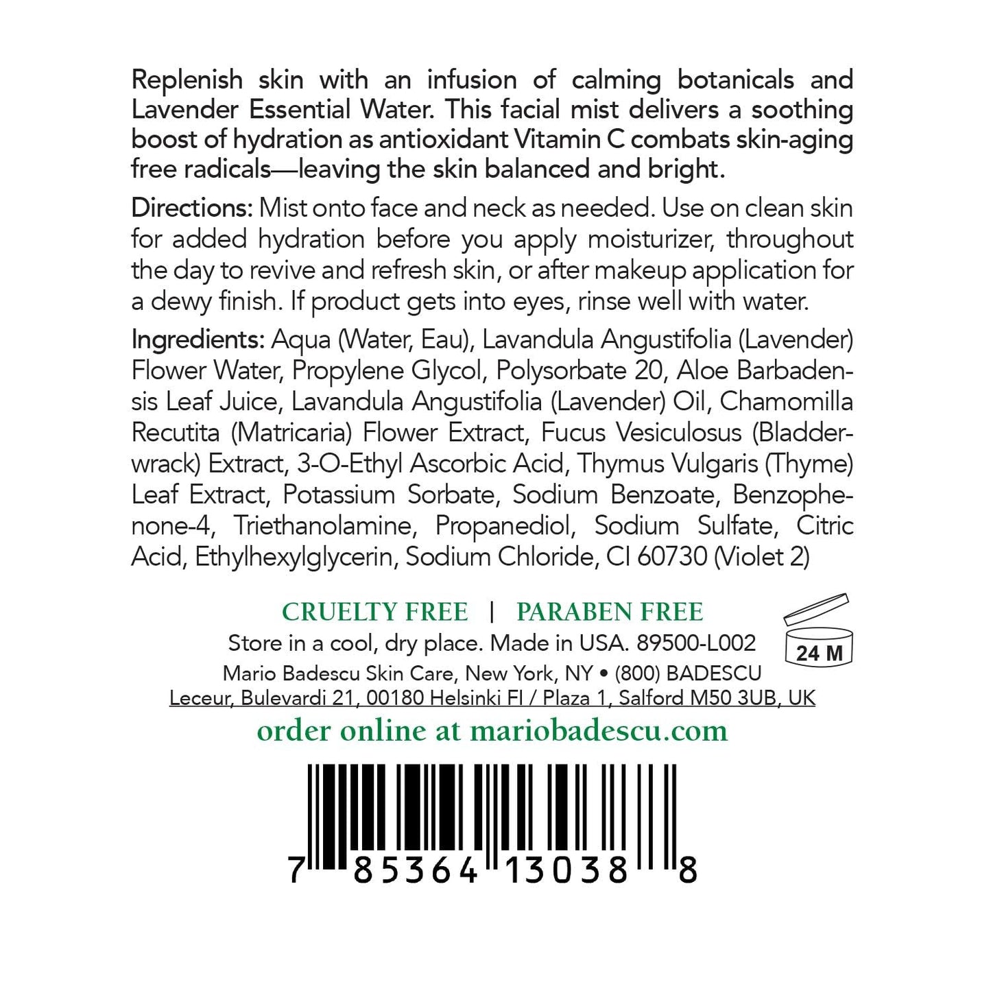 Mario Badescu Facial Spray 2 Piece Set, Includes Aloe, Chamomile & Lavender Face Mist PLUS Aloe, Cucumber, Green Tea Face Mist for All Skin Types, Dewy Finish, 4 Fl Oz, 2 Count (Pack of 1)