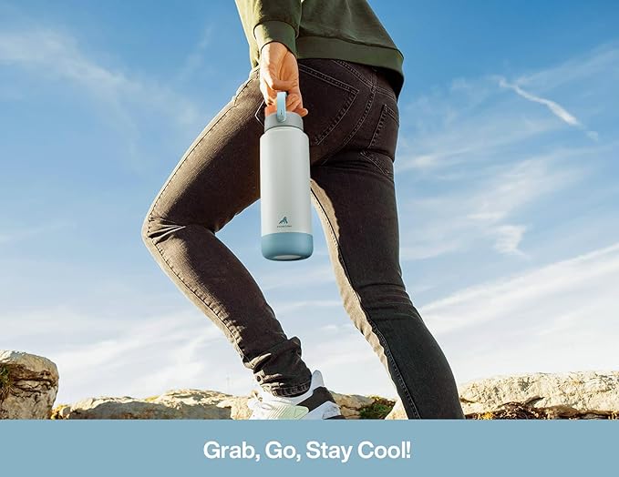 40 oz Insulated Water Bottle with 2-in-1 Straw and Spout Lid, Keep Cold 24H, Leak-Proof, BPA-Free, Double Wall Stainless Steel Water Bottle for Sports, Gym, Travel, and School (Be Free)