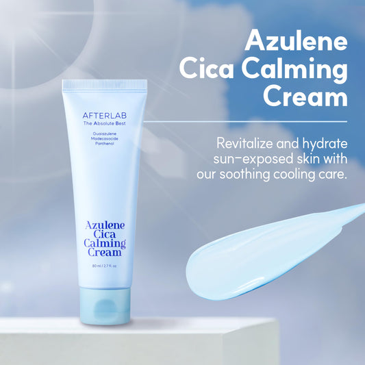 AFTERLAB Azulene CICA Calming Cream - Soothing Facial Moisturizer for Redness Relief and Skin Hydration, Korean Skin Care for Sensitive Skin, 2.7 fl.oz/ 80ml