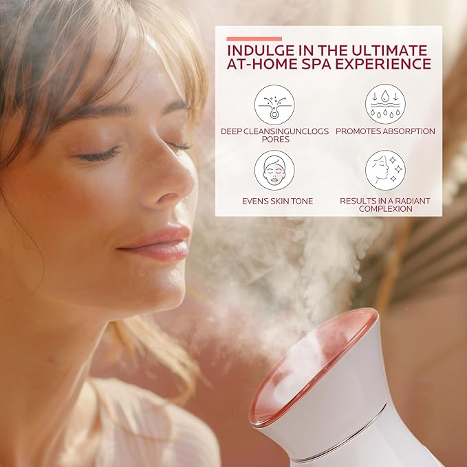 Colorfarm Facial Steamer Skin Care Set: Face Steamer Home Spa Kit Deep Cleaning Unclogs Pores with 6 Skin Care Tools - Spa Relaxing Self Care Gifts for Women (Daily Skincare Essentials Combo)