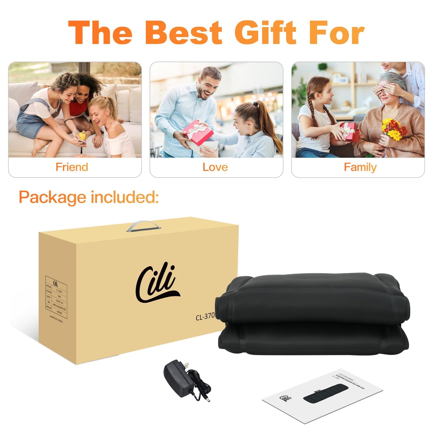 CILI Full Body Massage Mat with Heat, Vibration Back Massage Pad, Full Body Massager for Neck Back Pain, Massage Mattress Pad, Gifts for Men Women