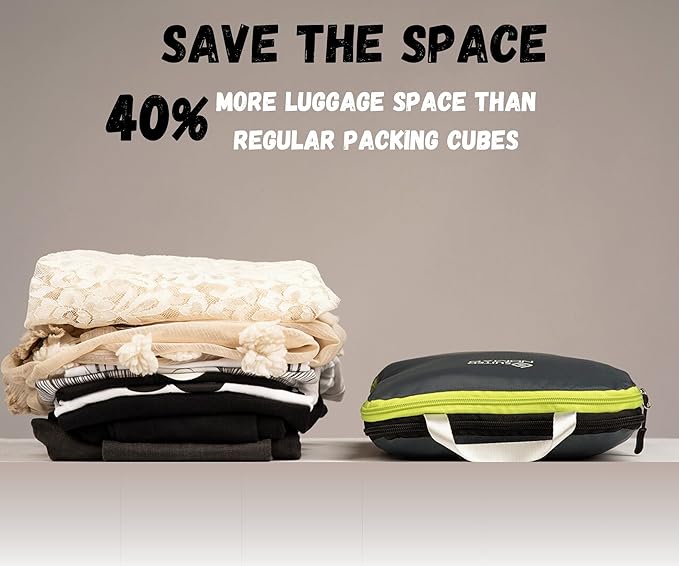 6 Set/3 Set Ultralight Compression Packing Cubes, Suitcase and Backpack Travel Organizer Bags (Shadow Gray, 3Piece)