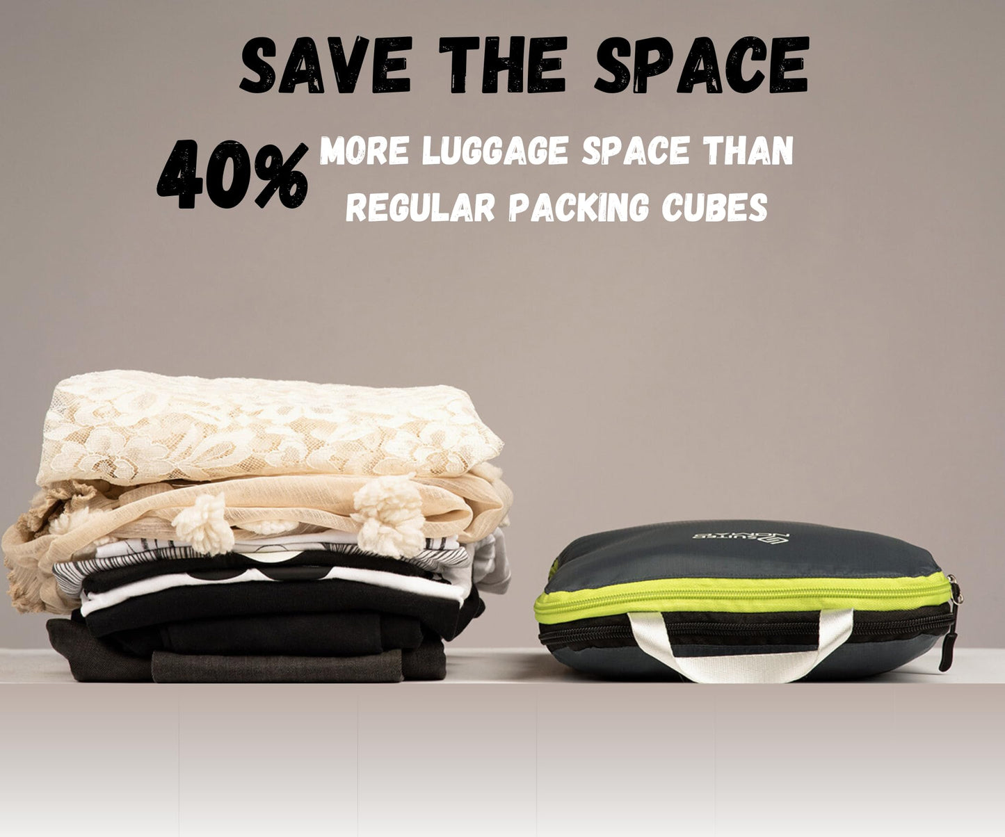 6 Set/3 Set Ultralight Compression Packing Cubes, Suitcase and Backpack Travel Organizer Bags (Shadow Gray, 3Piece)