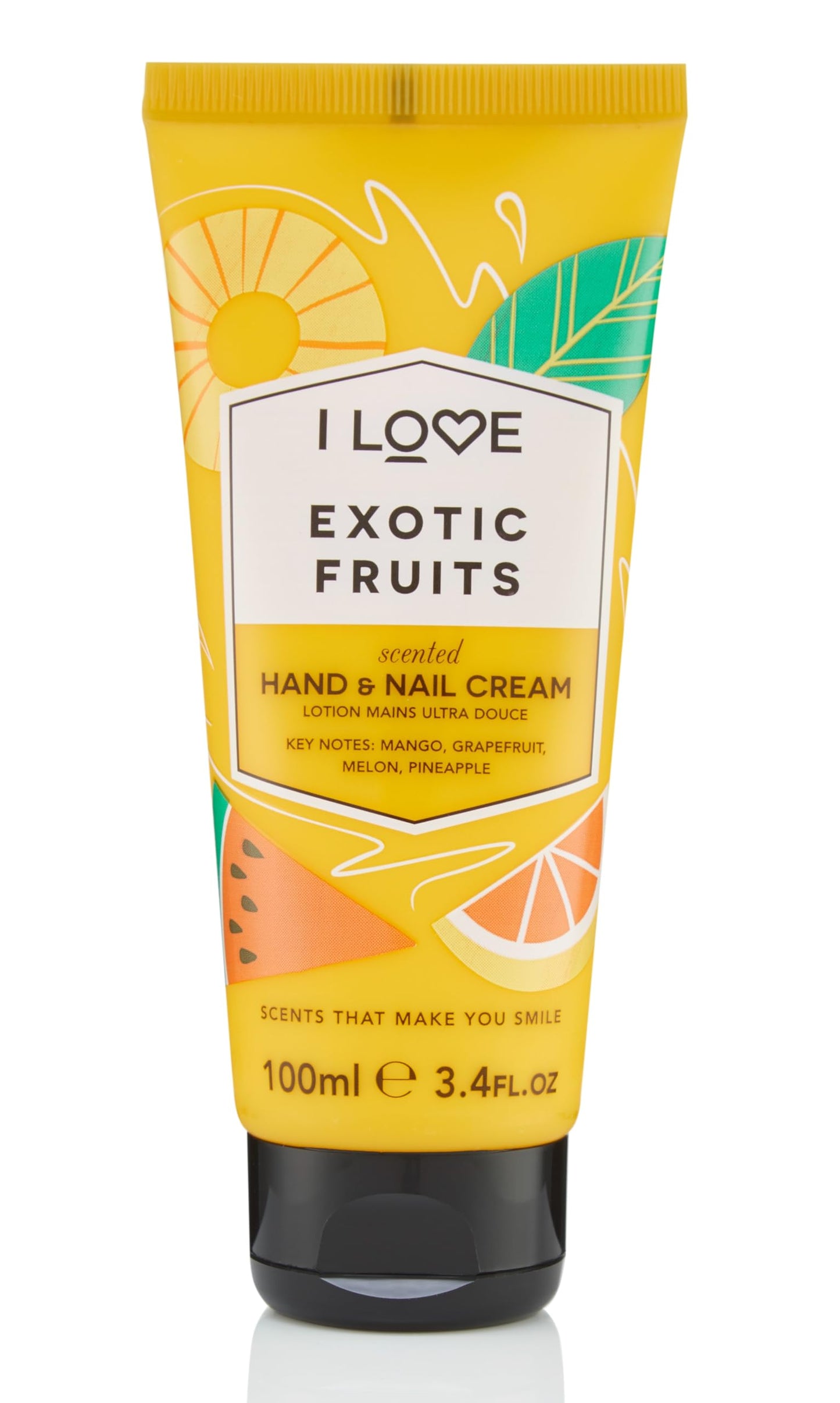 I Love Exotic Fruit Scented Hand and Nail Cream - Hand Cream for Dry Hands - Vitamin E, Coconut Oil, and Shea Butter - Silicone Free - 3.4 oz