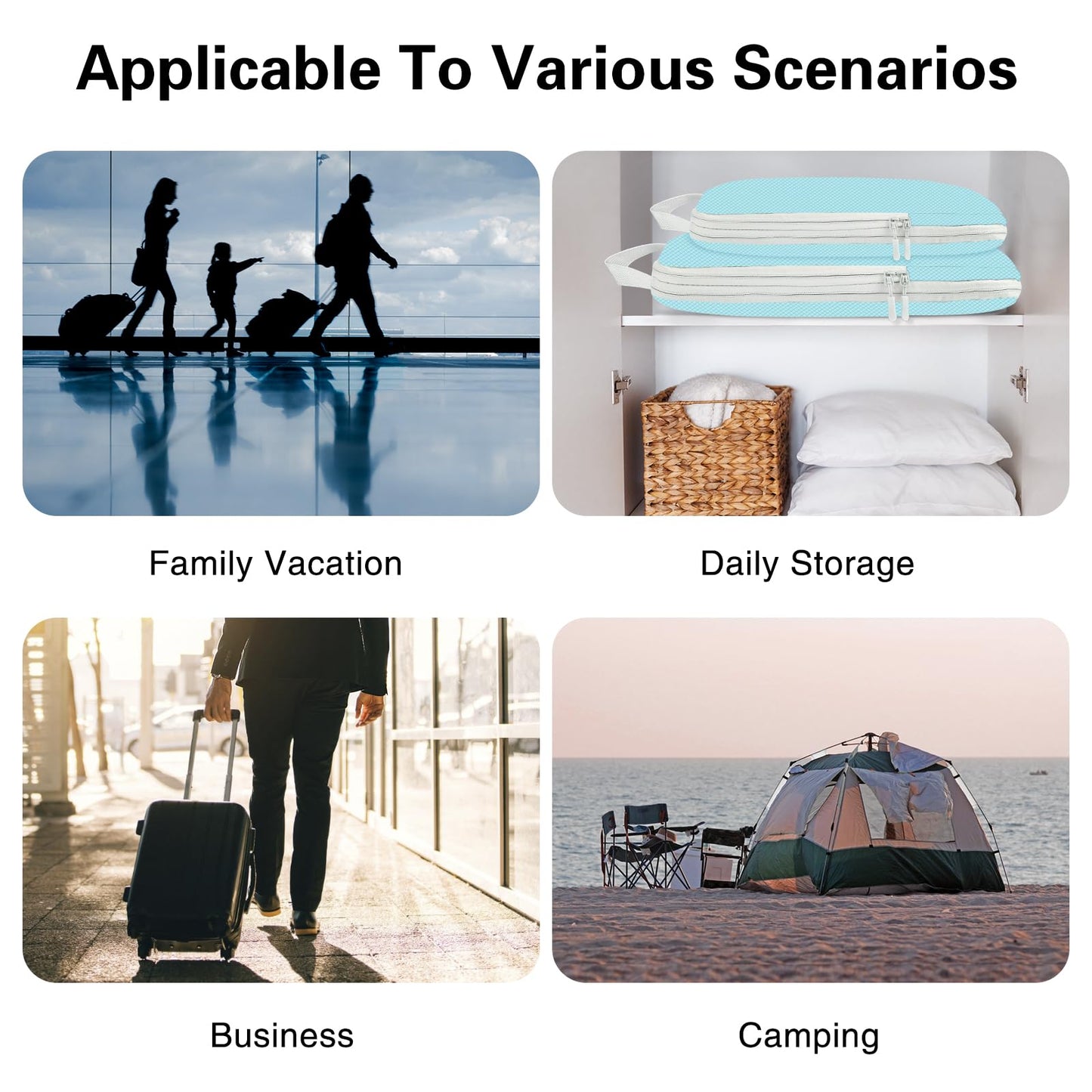 Compression Packing Cubes for Travel,Waterproof Packing Compression Cubes for Travel Packing Organizers,Luggage Cubes for Packing,Ultralight Expandable Packing Cubes Compression (Blue 5 Pack)