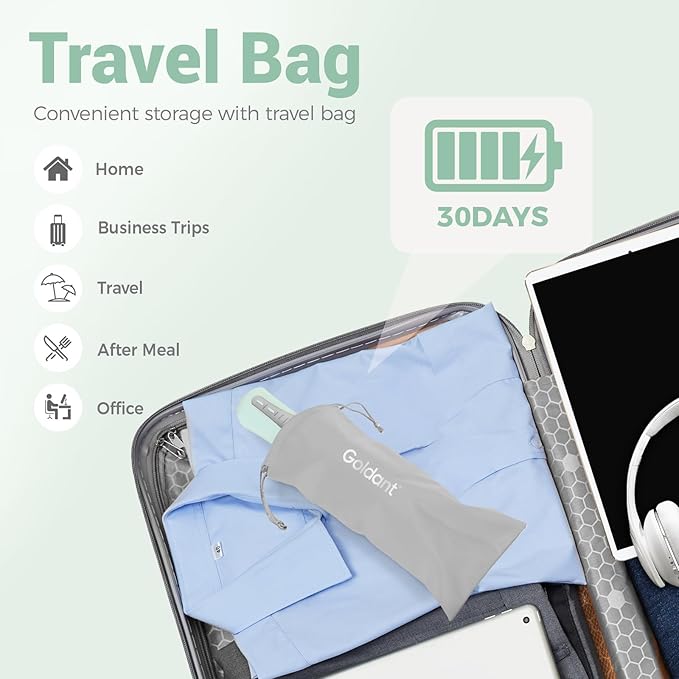 350ML Water Dental Flosser Teeth Pick with Travel Bag, 5 Modes Portable Cordless Oral Irrigator Cleaner, Electric Rechargeable IPX7 Waterproof for Home Travel Teeth Cleaning flossing (Green)