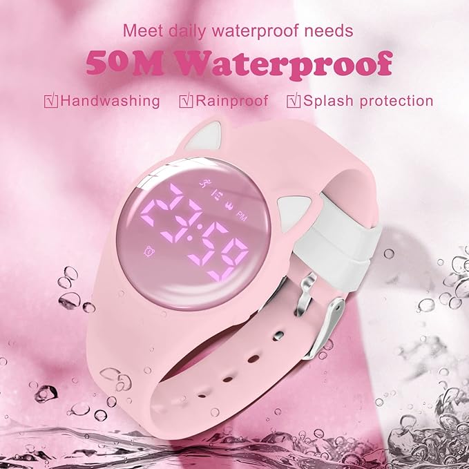 Kids Watches for Girls Boys Digital Sport Watch with Step Counter Pedometer Vibration Alarm Clock, No App Waterproof Fitness Tracker Kids Watch Boys Girls Teens Students Ages 5-16