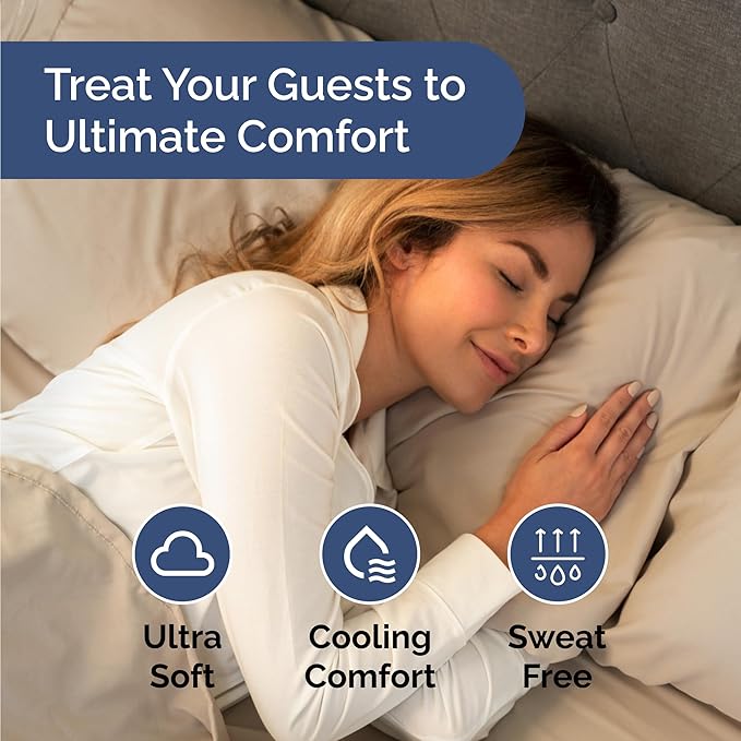 Bulk Case Pack of 12 Sheet Sets - (12) Complete Sheet Sets - Bulk King Bedding - Wholesale Case Pack for Hotels, Spa & Airbnbs - Deep Pocket, Fade & Wrinkle Free - Cooling & Breathable - King, Cream