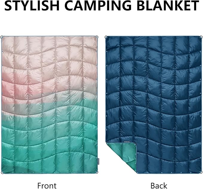 Camping Blanket, Packable Puffy Blankets Lightweight Windproof Waterproof for Outdoors,Hiking, Backpacking,Beach,Car,Picnic,Stadium