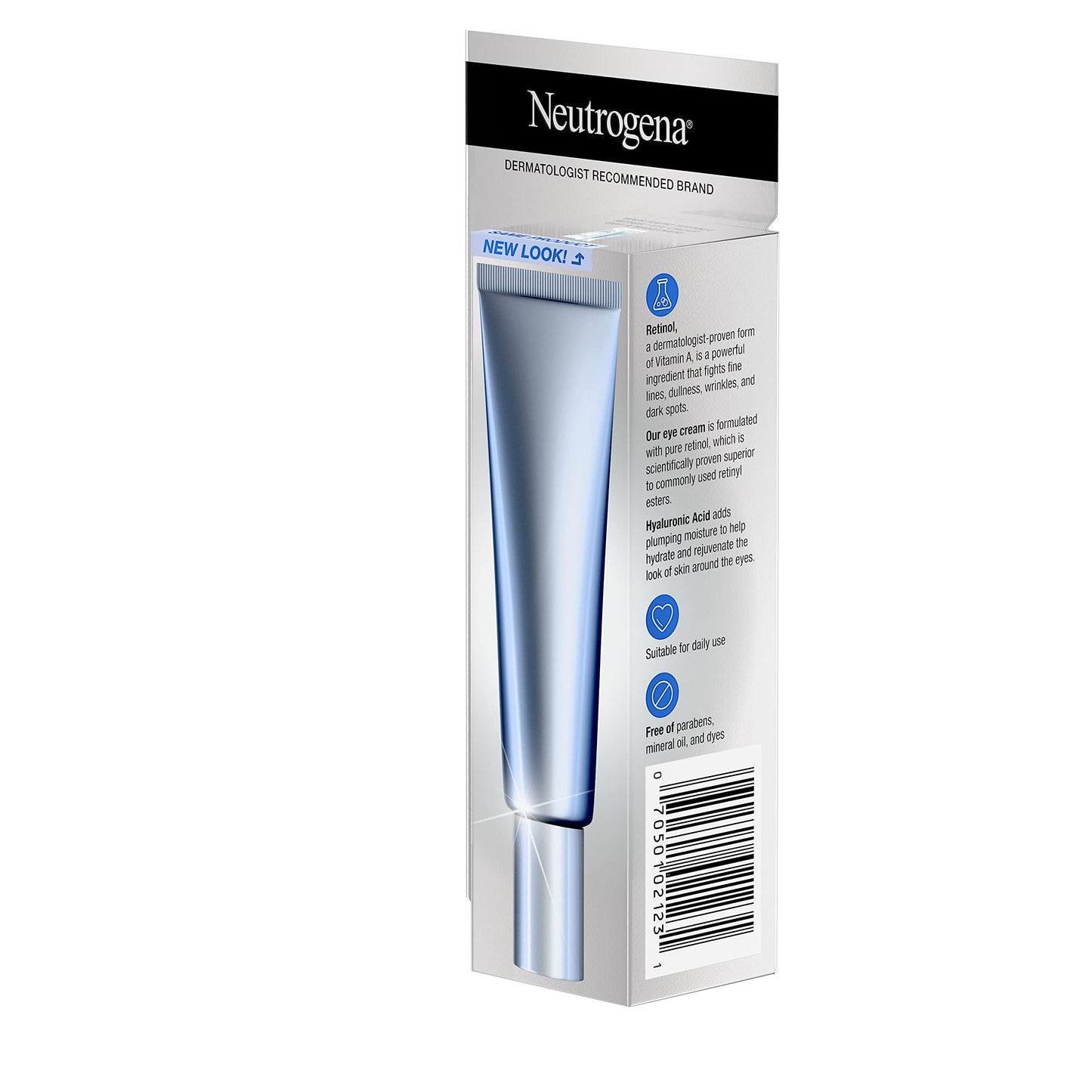 Neutrogena Rapid Wrinkle Repair Retinol Anti-Wrinkle Eye Cream for Dark Circles, Daily Eye Wrinkle Cream with Hyaluronic Acid & Retinol, Paraben-Free, 0.5 fl. oz